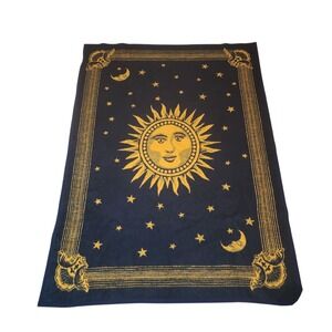 Vintage Biederlack Celestial Whimsigoth  Sun Moon Stars 56 x 77 Made In USA